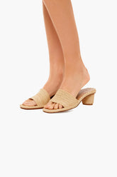 Beige Natural Raffia Bou Heels